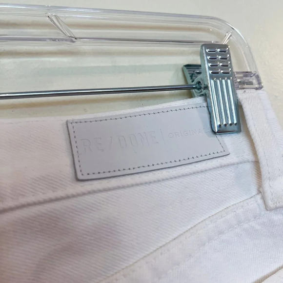 REDONE White Straight Leg High Waist Classic Preppy Designer Denim Jeans 26 - Picture 10 of 10